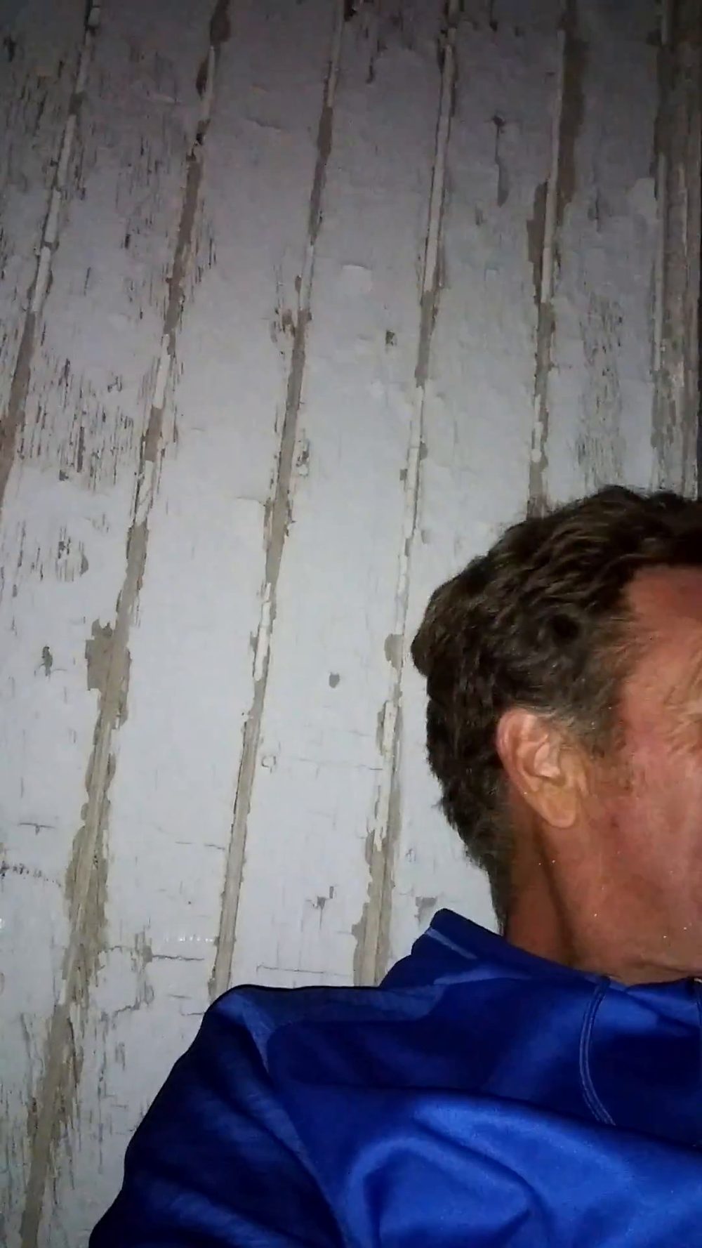 Real video frame — Coach RODA filming himself at night in the mining camp, Sept 28, 2019, Nevada desert